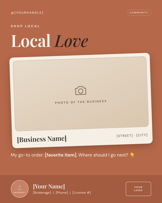 Local Love template featuring a local business