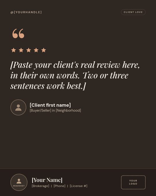Client testimonial template